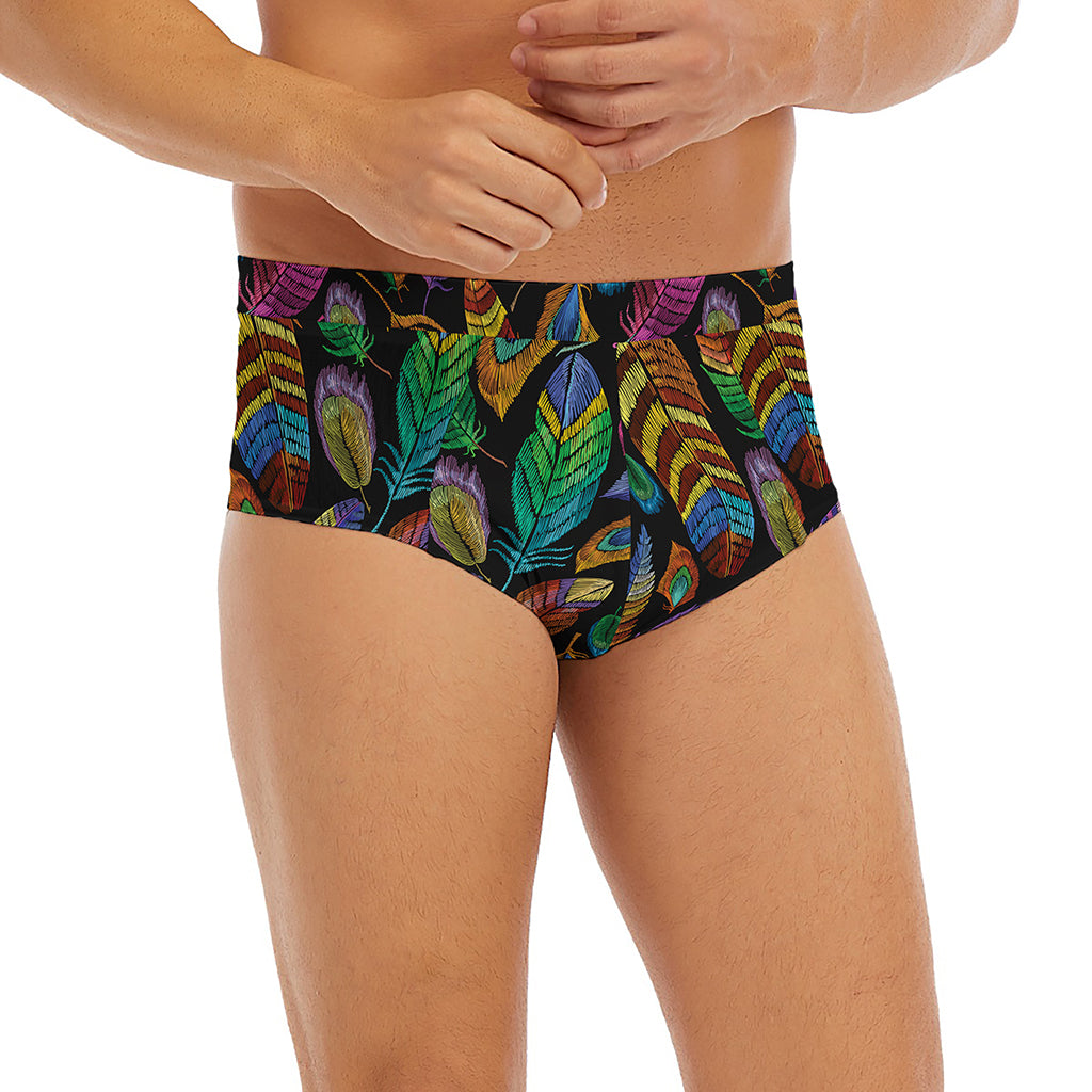 Bohemian Feather Pattern Print Men's Briefs