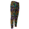 Bohemian Feather Pattern Print Men's Compression Pants