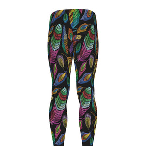 Bohemian Feather Pattern Print Men's leggings