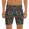 Bohemian Feather Pattern Print Men's Long Boxer Briefs