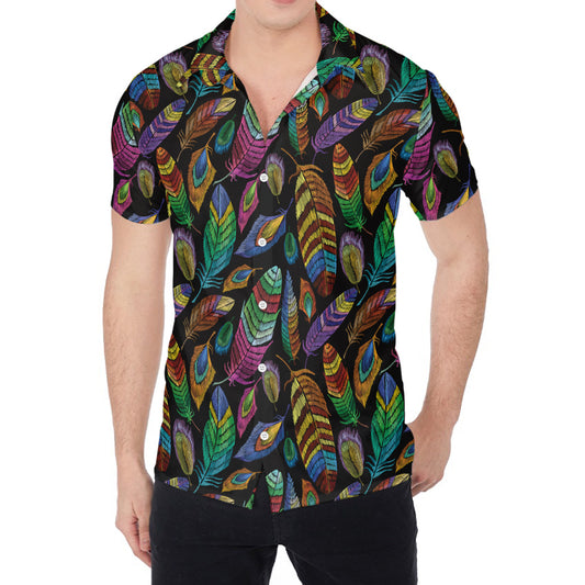 Bohemian Feather Pattern Print Men's Shirt