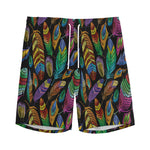 Bohemian Feather Pattern Print Men's Sports Shorts