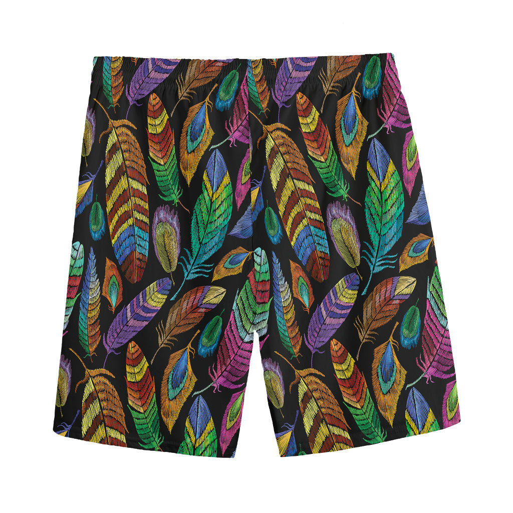 Bohemian Feather Pattern Print Men's Sports Shorts