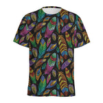 Bohemian Feather Pattern Print Men's Sports T-Shirt