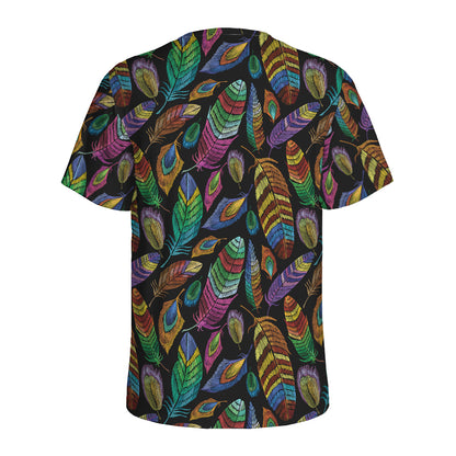 Bohemian Feather Pattern Print Men's Sports T-Shirt