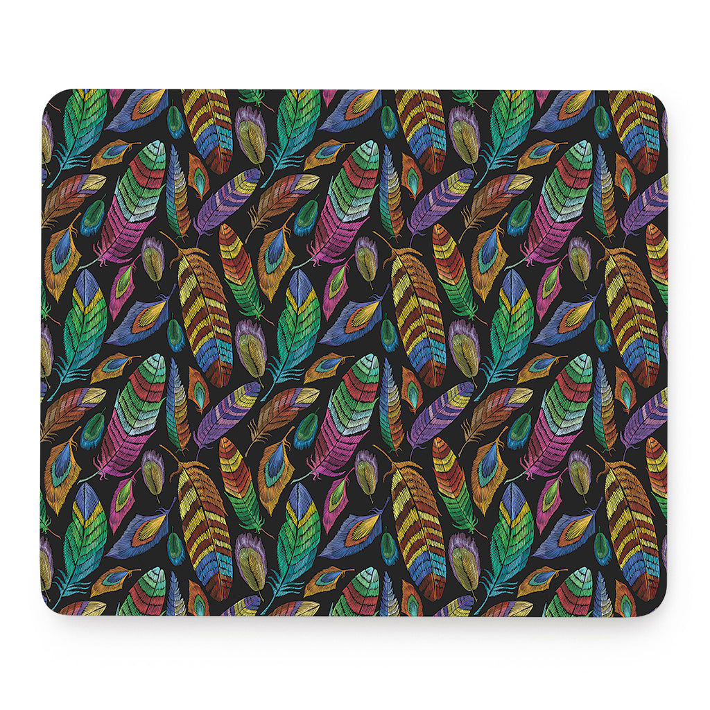 Bohemian Feather Pattern Print Mouse Pad