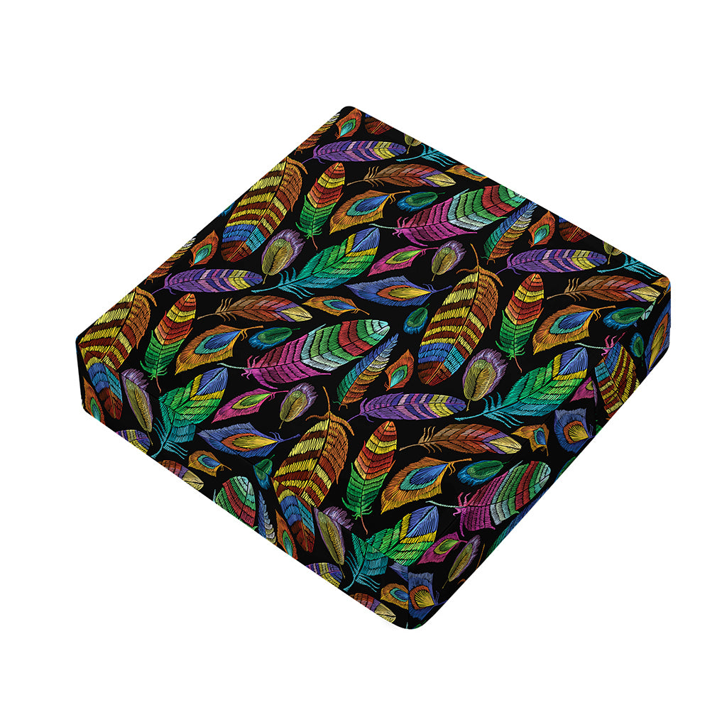 Bohemian Feather Pattern Print Outdoor Seat Cushion Cover