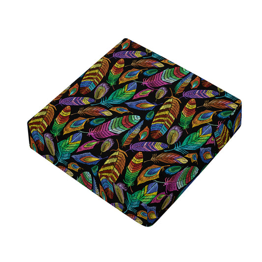 Bohemian Feather Pattern Print Outdoor Seat Cushion Cover