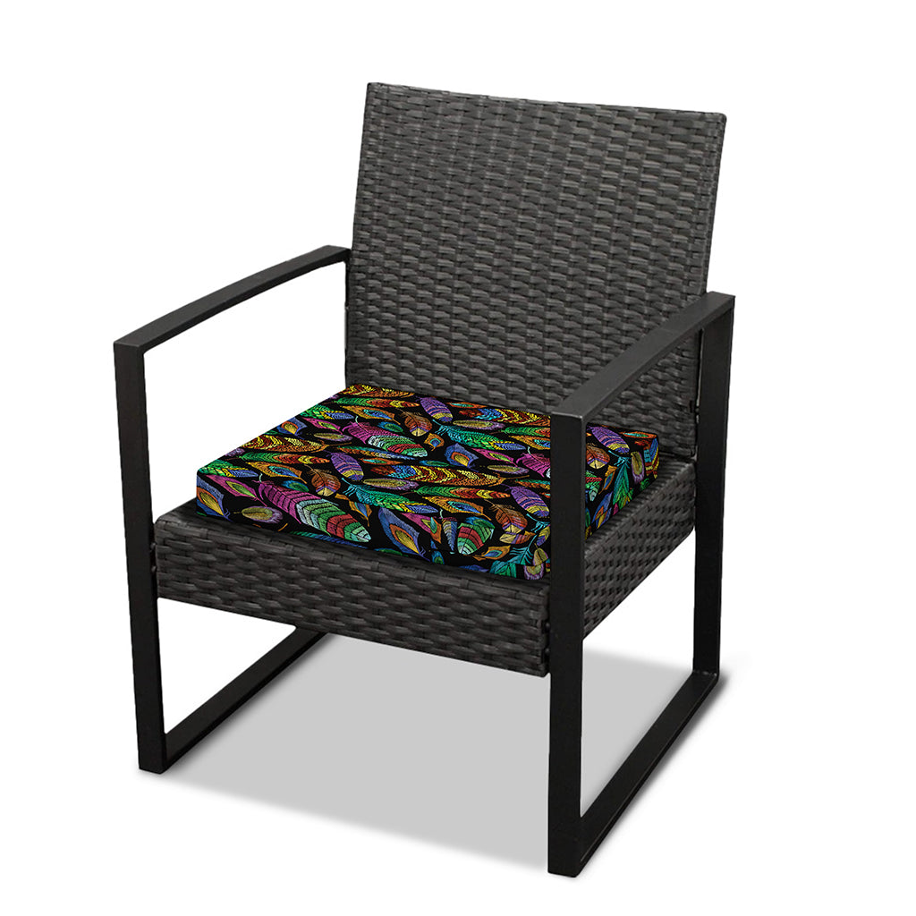 Bohemian Feather Pattern Print Outdoor Seat Cushion Cover