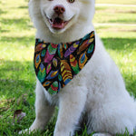 Bohemian Feather Pattern Print Over The Collar Dog Bandana