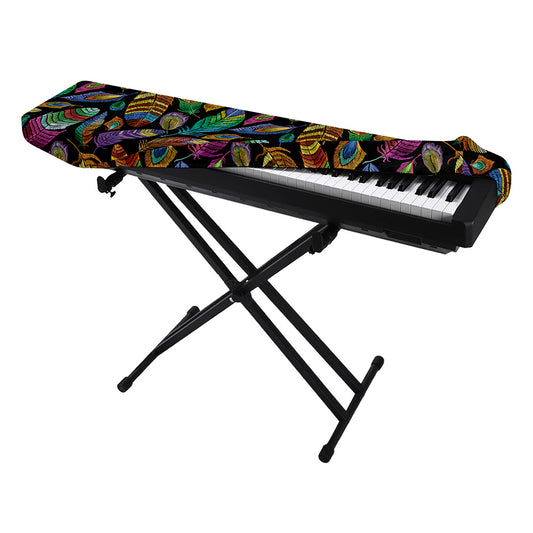Bohemian Feather Pattern Print Piano Keyboard Cover