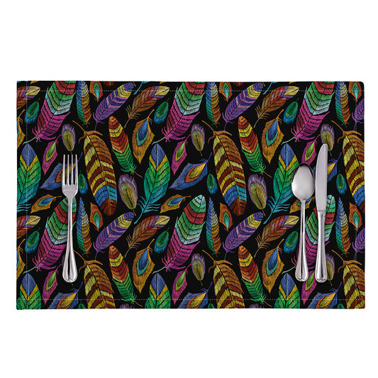 Bohemian Feather Pattern Print Placemat