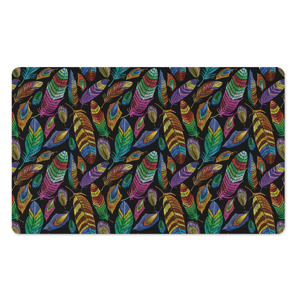 Bohemian Feather Pattern Print Polyester Doormat