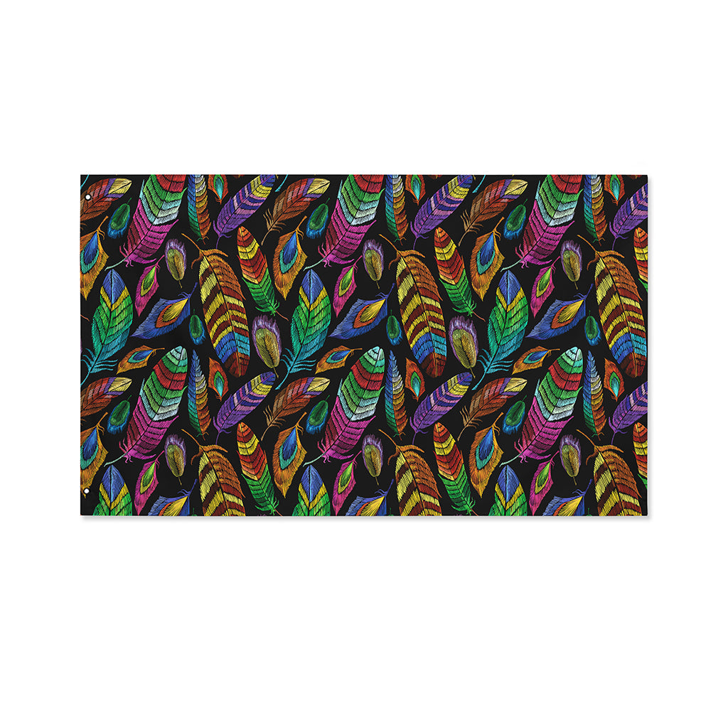 Bohemian Feather Pattern Print Polyester Flag