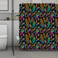 Bohemian Feather Pattern Print Polyester Shower Curtain