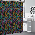 Bohemian Feather Pattern Print Premium Shower Curtain