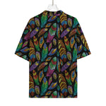 Bohemian Feather Pattern Print Rayon Hawaiian Shirt