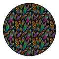 Bohemian Feather Pattern Print Round Floor Mat