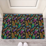 Bohemian Feather Pattern Print Rubber Doormat