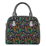 Bohemian Feather Pattern Print Shoulder Handbag