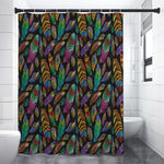 Bohemian Feather Pattern Print Shower Curtain