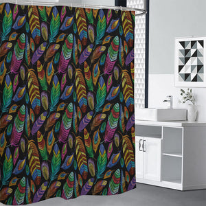 Bohemian Feather Pattern Print Shower Curtain