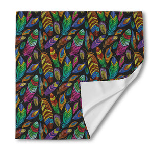 Bohemian Feather Pattern Print Silk Bandana