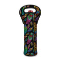 Bohemian Feather Pattern Print Single Neoprene Wine Tote