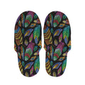 Bohemian Feather Pattern Print Slippers