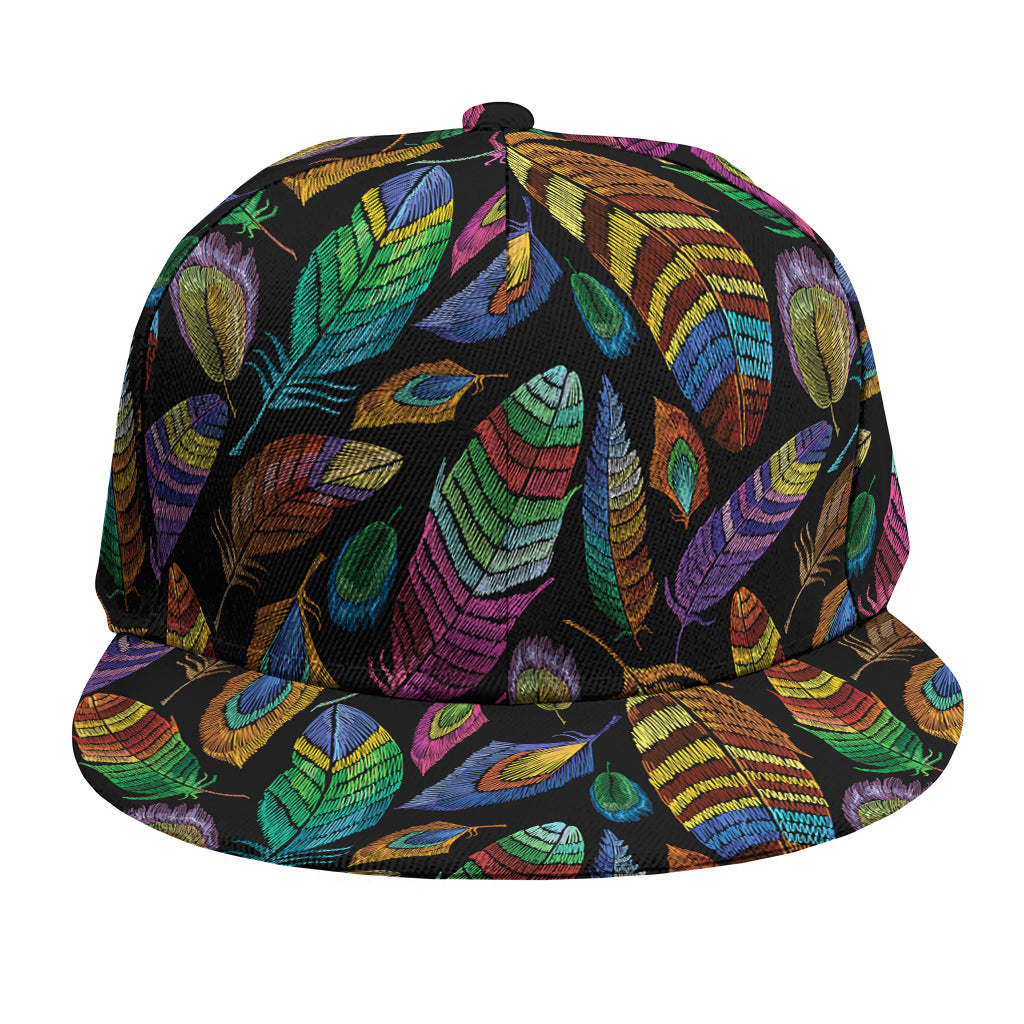 Bohemian Feather Pattern Print Snapback Cap
