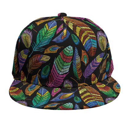 Bohemian Feather Pattern Print Snapback Cap