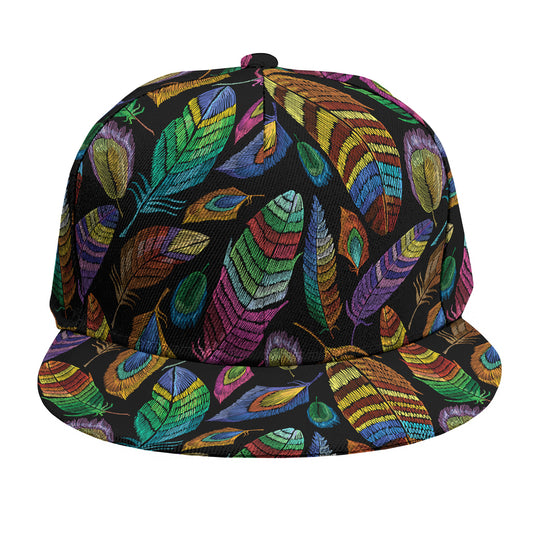Bohemian Feather Pattern Print Snapback Cap
