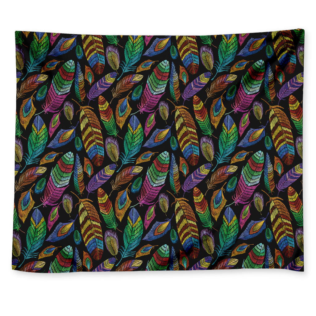 Bohemian Feather Pattern Print Tapestry