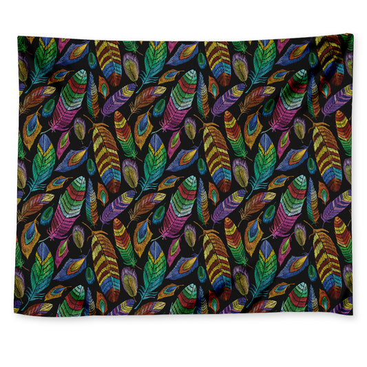 Bohemian Feather Pattern Print Tapestry