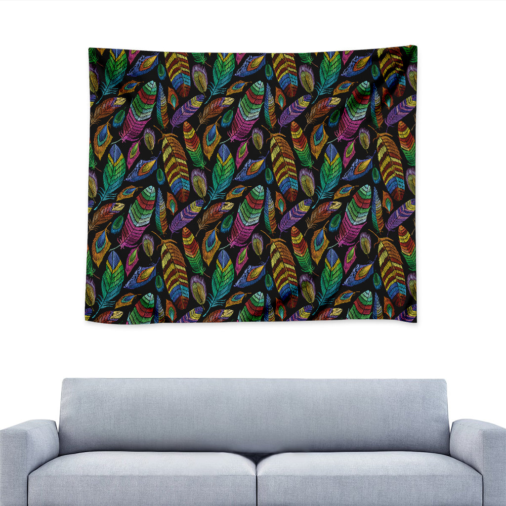 Bohemian Feather Pattern Print Tapestry