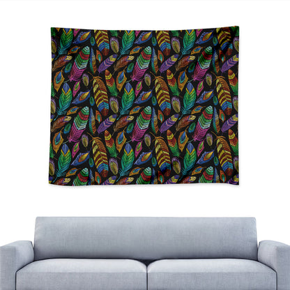 Bohemian Feather Pattern Print Tapestry
