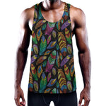 Bohemian Feather Pattern Print Training Tank Top