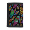 Bohemian Feather Pattern Print Trifold Wallet