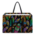 Bohemian Feather Pattern Print Utility Tote Bag