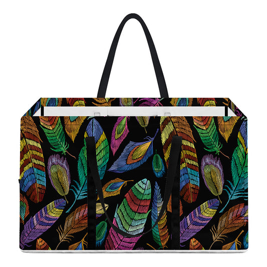 Bohemian Feather Pattern Print Utility Tote Bag