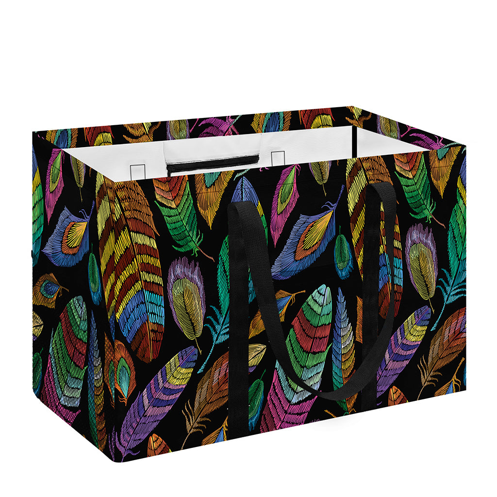 Bohemian Feather Pattern Print Utility Tote Bag