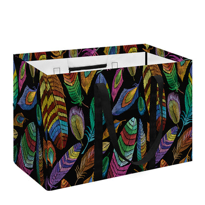 Bohemian Feather Pattern Print Utility Tote Bag