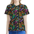 Bohemian Feather Pattern Print Women's Polo Shirt