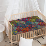 Bohemian Indian Box Pattern Print Baby Crib Sheet
