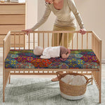 Bohemian Indian Box Pattern Print Baby Crib Sheet