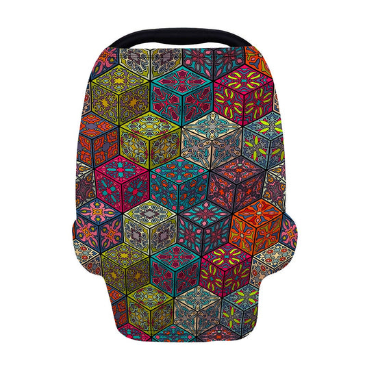 Bohemian Indian Box Pattern Print Baby Seat Cover