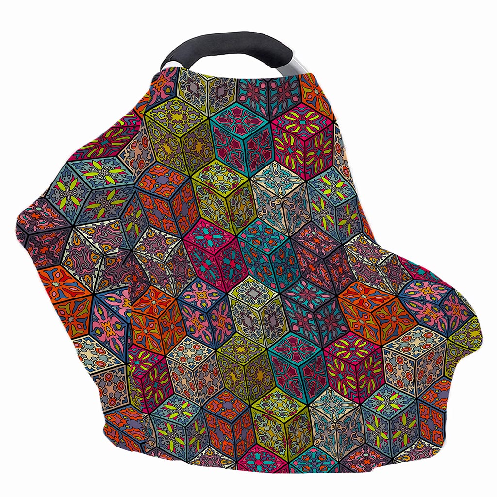 Bohemian Indian Box Pattern Print Baby Seat Cover