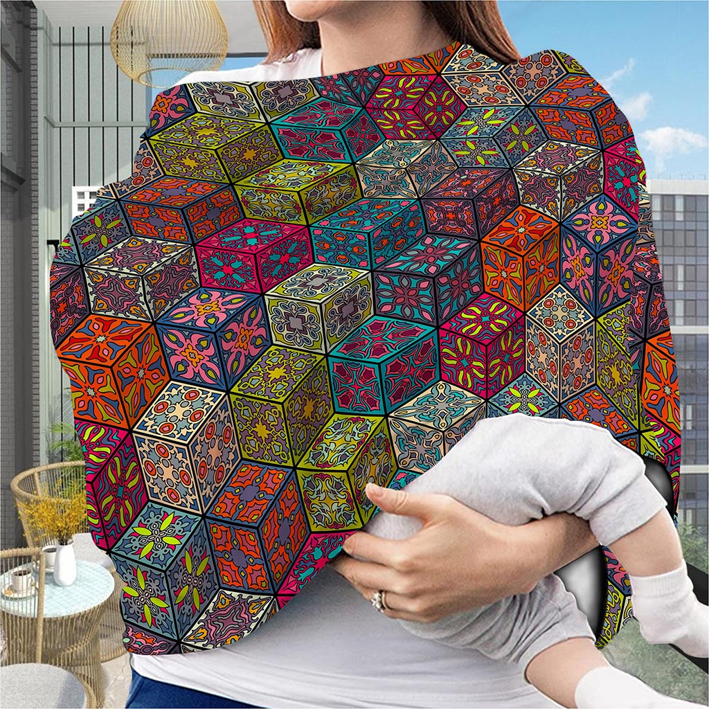 Bohemian Indian Box Pattern Print Baby Seat Cover