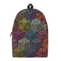 Bohemian Indian Box Pattern Print School Backpack