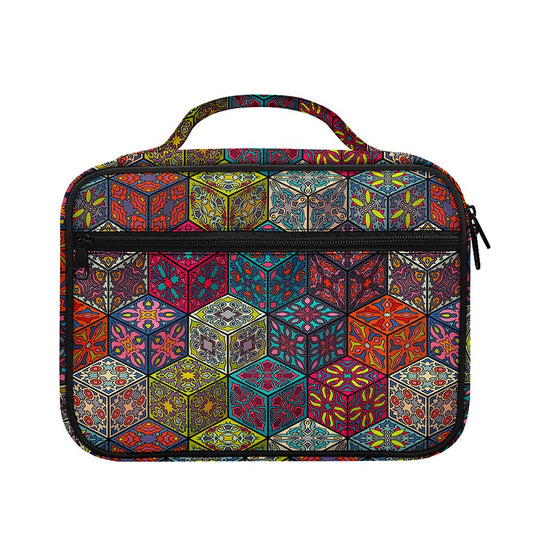 Bohemian Indian Box Pattern Print Briefcase Bible Bag